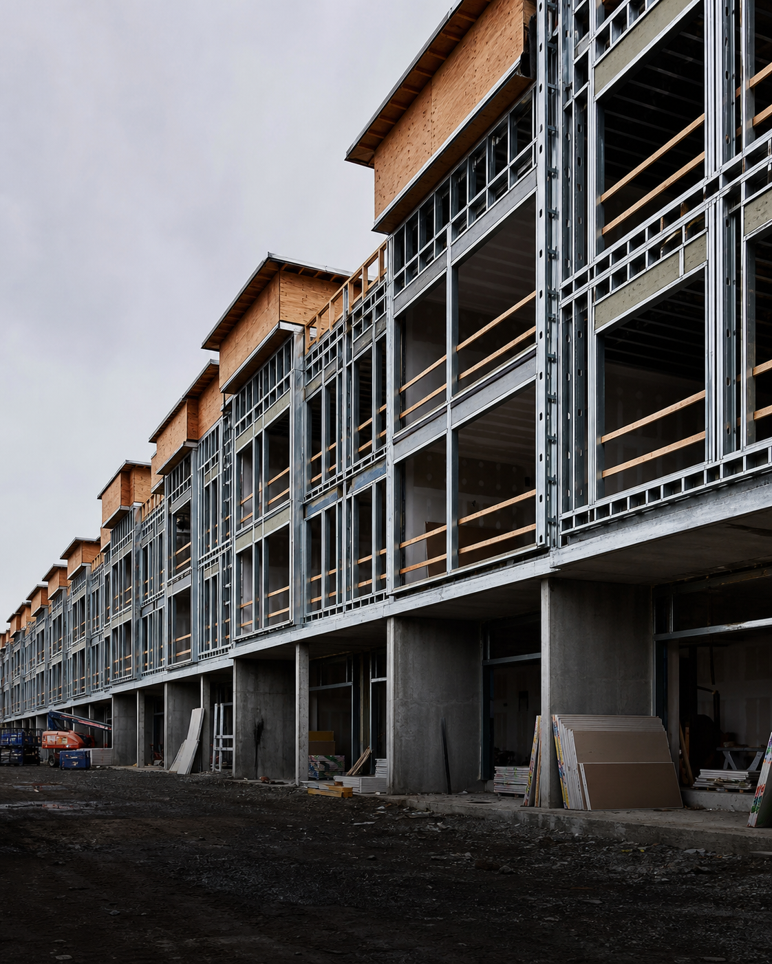 Multi-unit residential building under construction